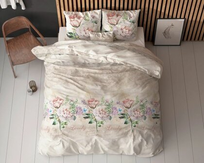 Dekbedovertrek 240x220 Lovely Flower beige