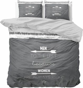 Dekbedovertrek 240x200/220 Women Always Right Antraciet