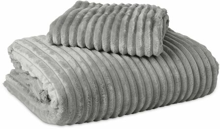 Rib Teddy Dekbedovertrek Grijs 200x200/220