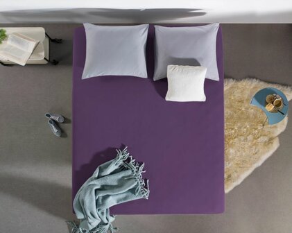 Hoeslaken Katoen Paars (Twijfelaar)