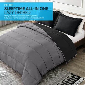 All-in one lazy dekbed Zwart-Antraciet