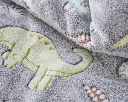 Dekbedovertrek Glow in the dark Dinosaurs Grijs