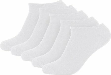 Sneakersokken 39 &ndash; 42 wit 5 pcs