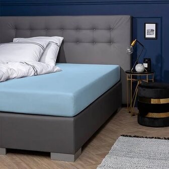 Hoeslaken 180x200 Katoen Licht Blauw