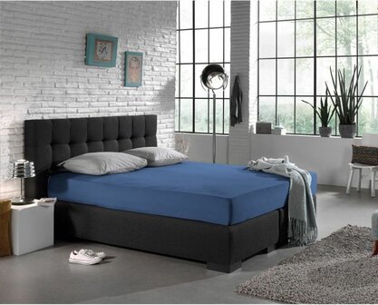 Hoeslaken 160/180x200 Jersey Blauw