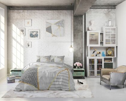 Dekbedovertrek 240x200/220 Graphic Wit