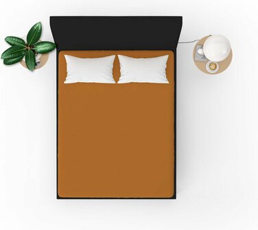 Hoeslaken Katoen Jersey 80/90/100 x 200 Cognac