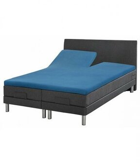 splittopper hoeslaken 160x200 jersey blauw