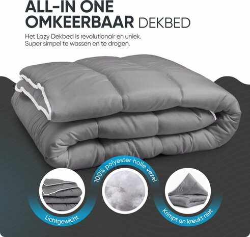 All-in one lazy dekbed Antraciet