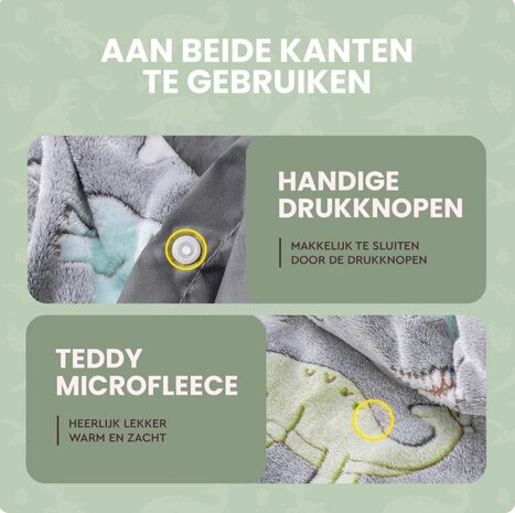 Dekbedovertrek Glow in the dark Dinosaurs Grijs