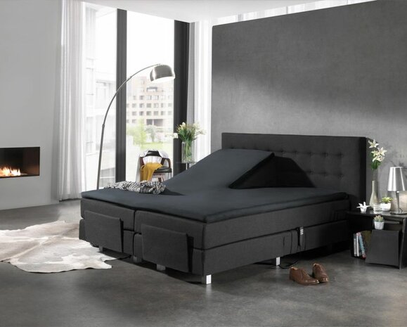 Splittopper 160x200 jersey Antraciet