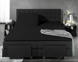 Splittopper hoeslaken 160x200 jersey zwart